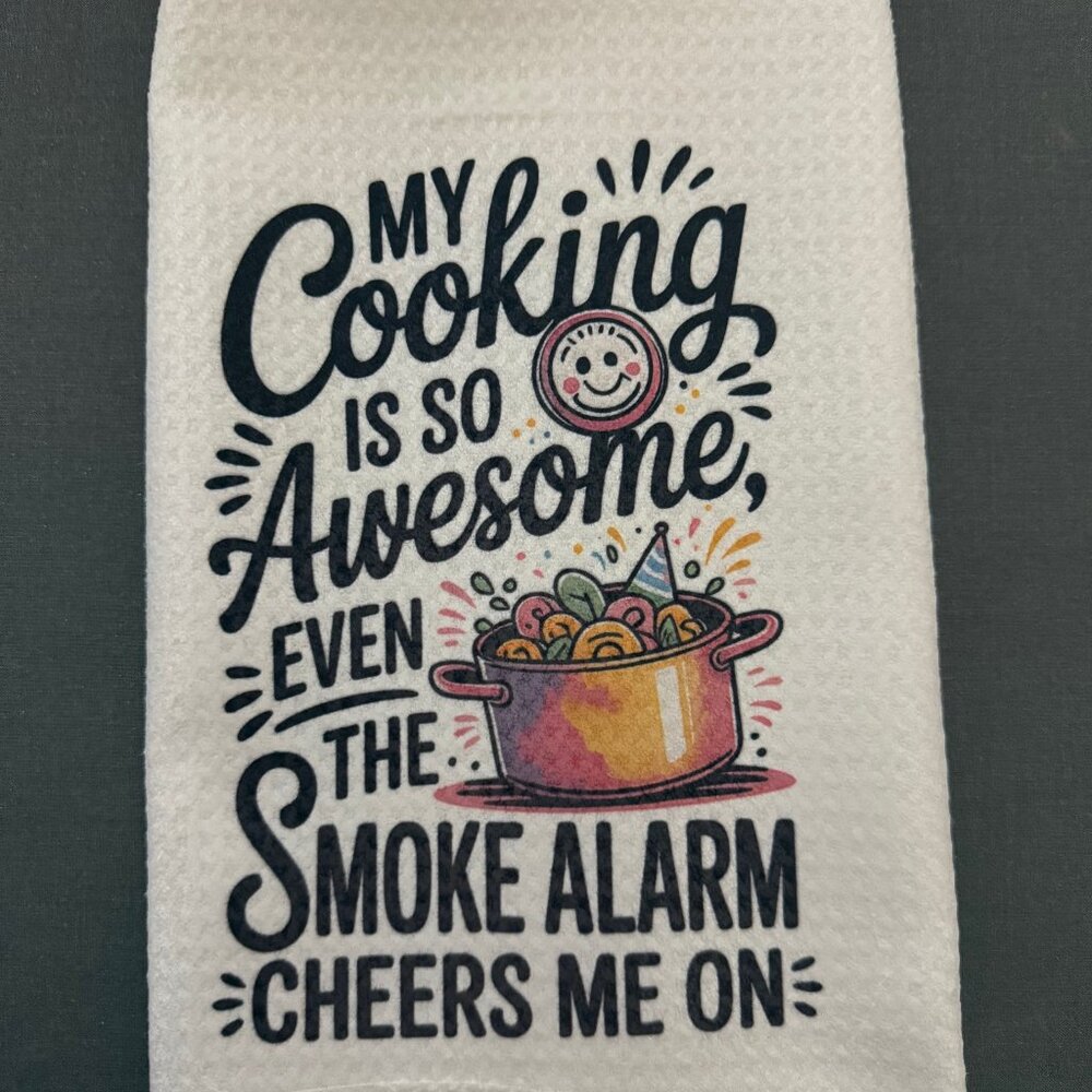 NEW - Cute Kitchen Towel - My Cooking Is So Awesome